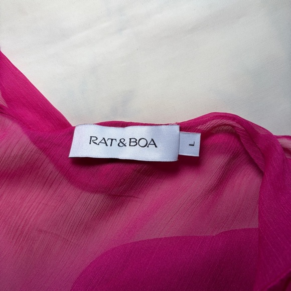 Rat & Boa- FARRETTI DRESS PINK Size Large Sheer Beach Cover Up - Picture 14 of 15